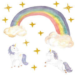 Vegglímmiðar - Unicorn Rainbow